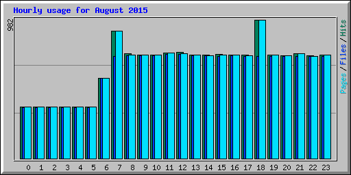 Hourly usage for August 2015